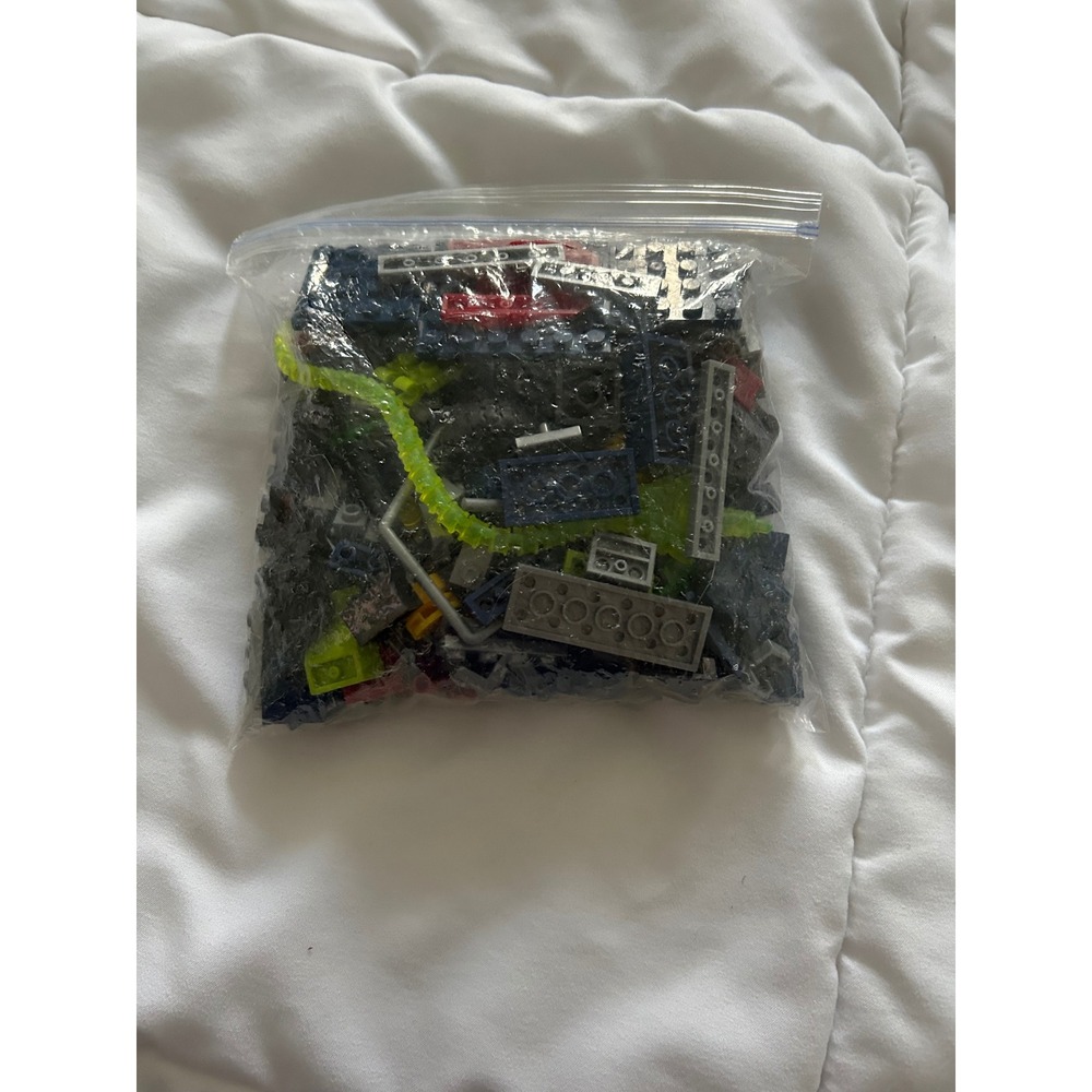 Bulk Building Blocks Lot Assorted Blue Grey Neon Green Bricks and Pieces